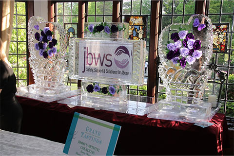Grand event total to benefit the many services of JBWS - over $540,000!!!  Ice Sculptures by Jimmy&#39;s Artistic Creations.